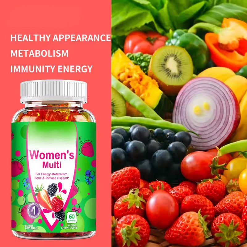 Women's Multivitamin Gummies - Energy, Mood, Hair Care, Skin Care, Support Energy Metabolism, Bone and Immune Health