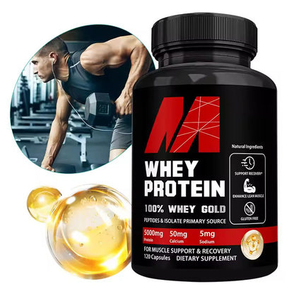 Whey Protein Capsuels, with 5000mg Protein, Supports Recovery, Supplement for Balanced Muscle Health, Immunity, NON-GMO