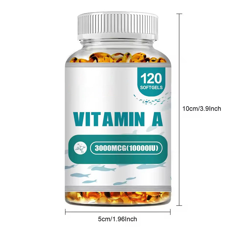 Vitamin A - Supports Vision and Cell Health, Boosts Immunity, Brightens Skin, Antioxidant Activity Supplement - 120 Capsules