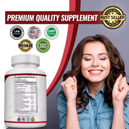 Vitamin C, Vitamin E Supplement, Blood Sugar Complex, Supports Heart Health, Overall Health and Immune System, 60 Capsules