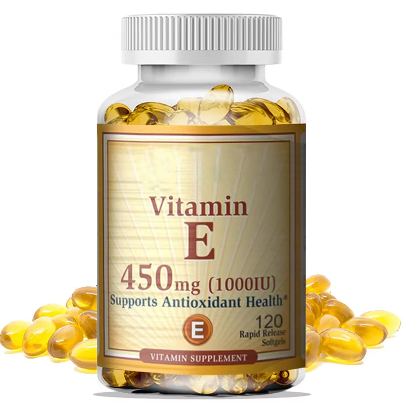 Vitamin E 1000 IU 450mg - for skin, hair, circulatory health, immune system support - antioxidant supplement