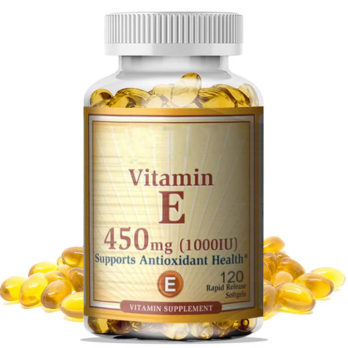 Vitamin E 1000 IU 450mg - for skin, hair, circulatory health, immune system support - antioxidant supplement