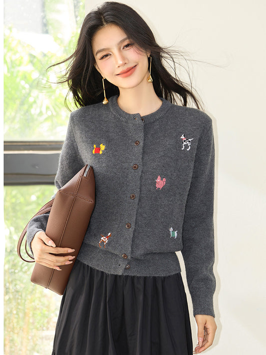 Knitted Cardigan Coat for Women Autumn Winter Loose Soft Youthful Knit Open Front Top